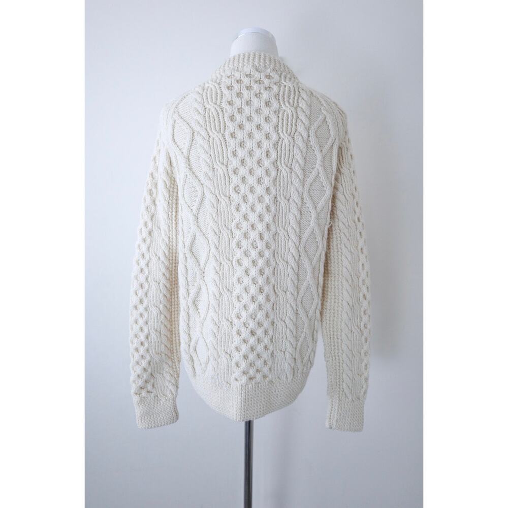 Vintage Handknit Cable Hand Knit Cardigan Sweater Carrick On Suir Ireland - Picture 12 of 14